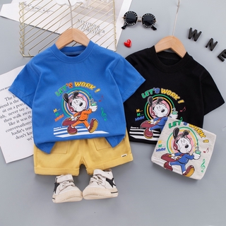 0-5 year old boy baby summer new style cotton short sleeve 2-piece set