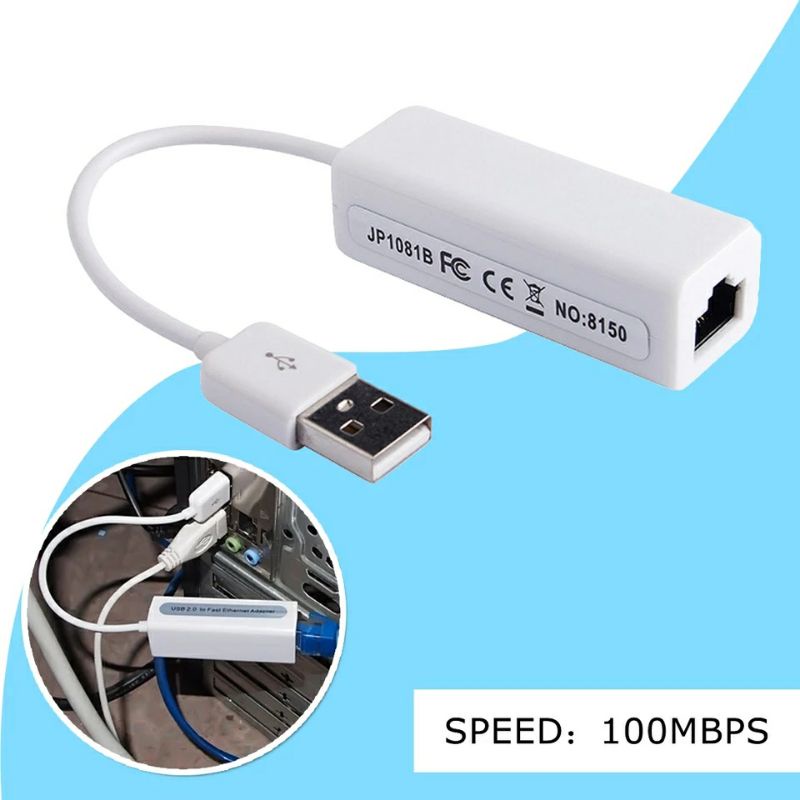 Bộ chuyển USB 2.0 to LAN giúp kết nối mạng cho tivi box, điện thoại, laptop không có cổng Ethernet