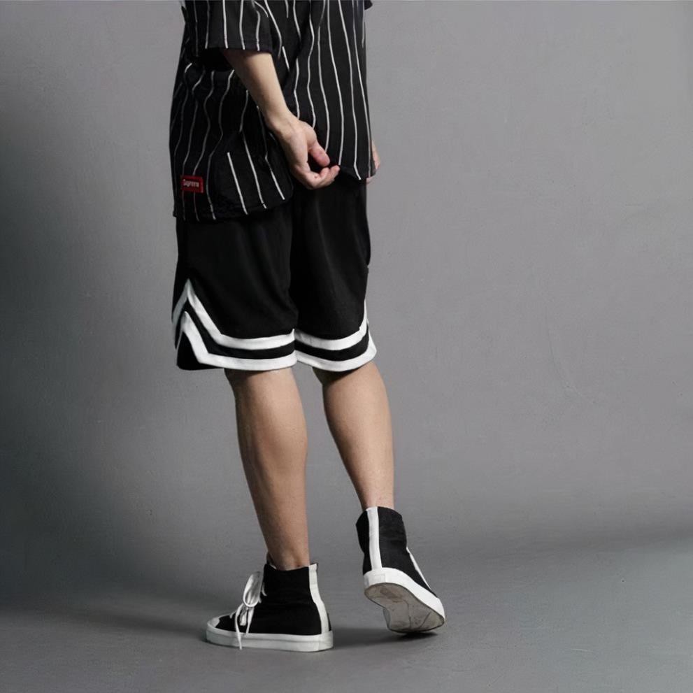 Quần short viền V, quần đùi unisex mặc nhóm chất thun mát - VIET_STAR  ྇