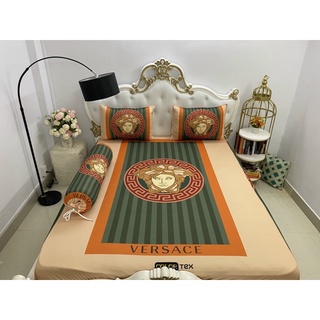 Drap thun Ý 5D☘️FREESHIP☘️ ga thun siêu lạnh cao cấp mẫu hươu(1 ga và 3 vỏ gối)