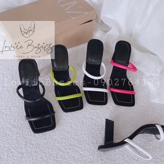 GUỐC NỮ LOVIIE BASICS THỜI TRANG - DÉP CAO GÓT 2 DÂY MẢNH ĐÍNH HẠT THỦY TINH D210127 D220657