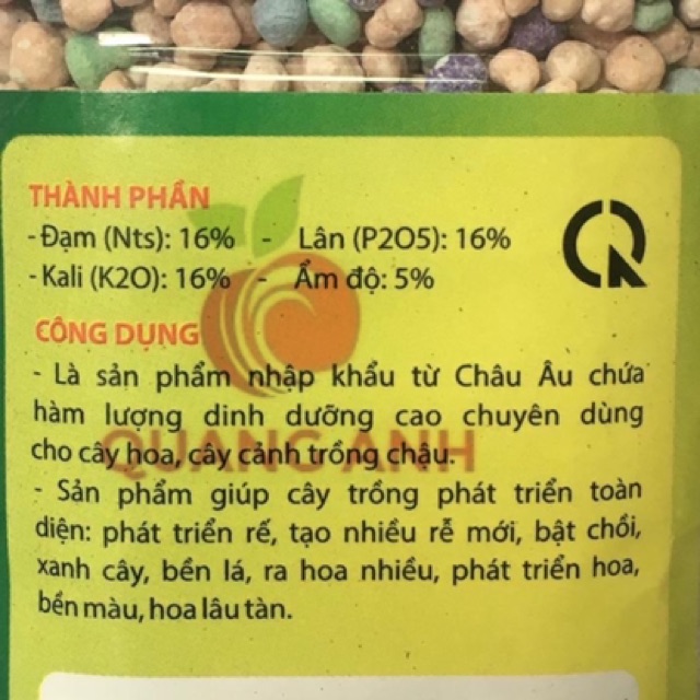 Phân tan chậm NPK tổng hợp 16-16-16 chuyên dùng cho hoa, cây cảnh chai 500g