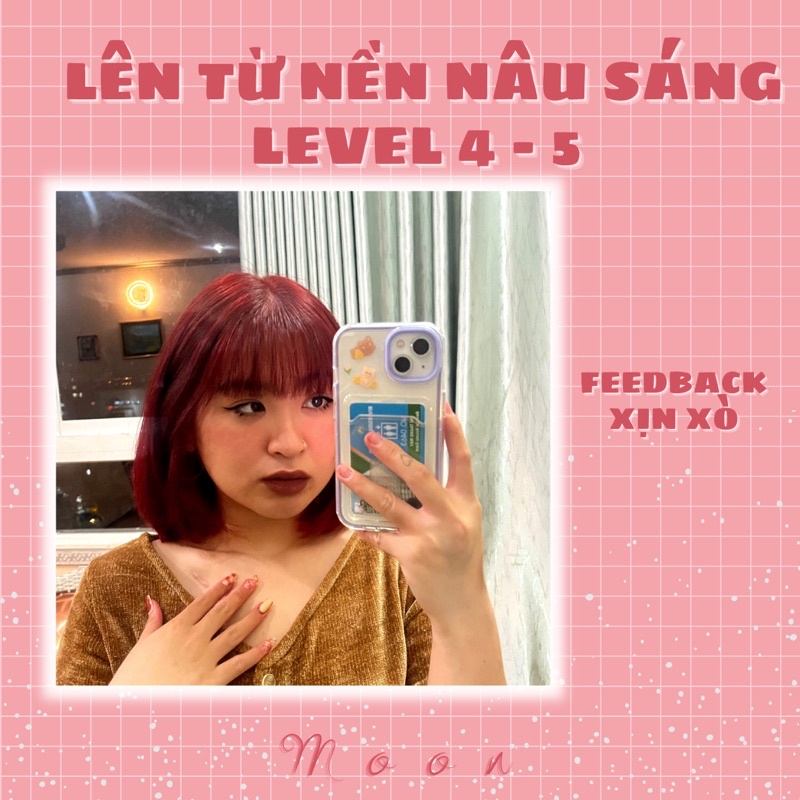 Thuốc nhuộm tóc ĐỎ CHERRY | Tặng Oxy, vitaminE, bao tay, mũ trùm