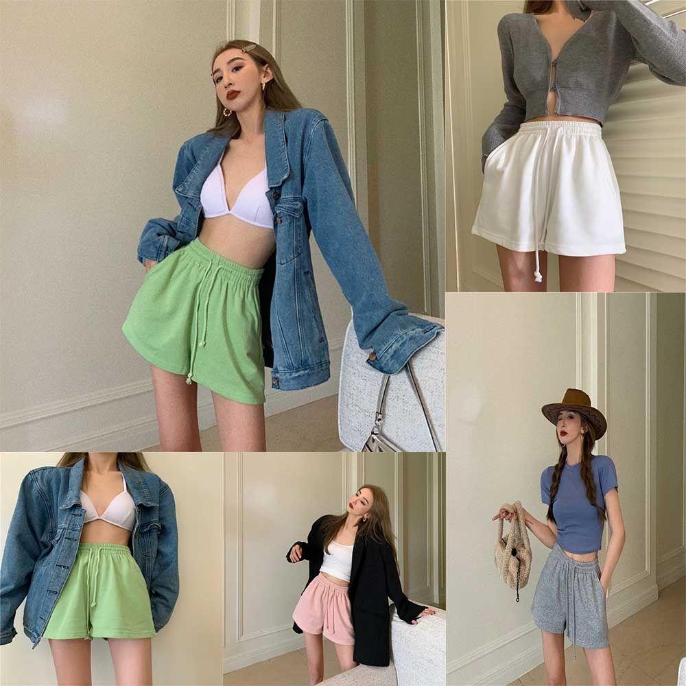 Quần Short Lưng Cao Thời Trang Đường Phố Cá Tính Cho Nữ