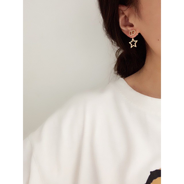 Hoa tai mạ bạc kiểu dáng độc đáo thời trang cho nữ