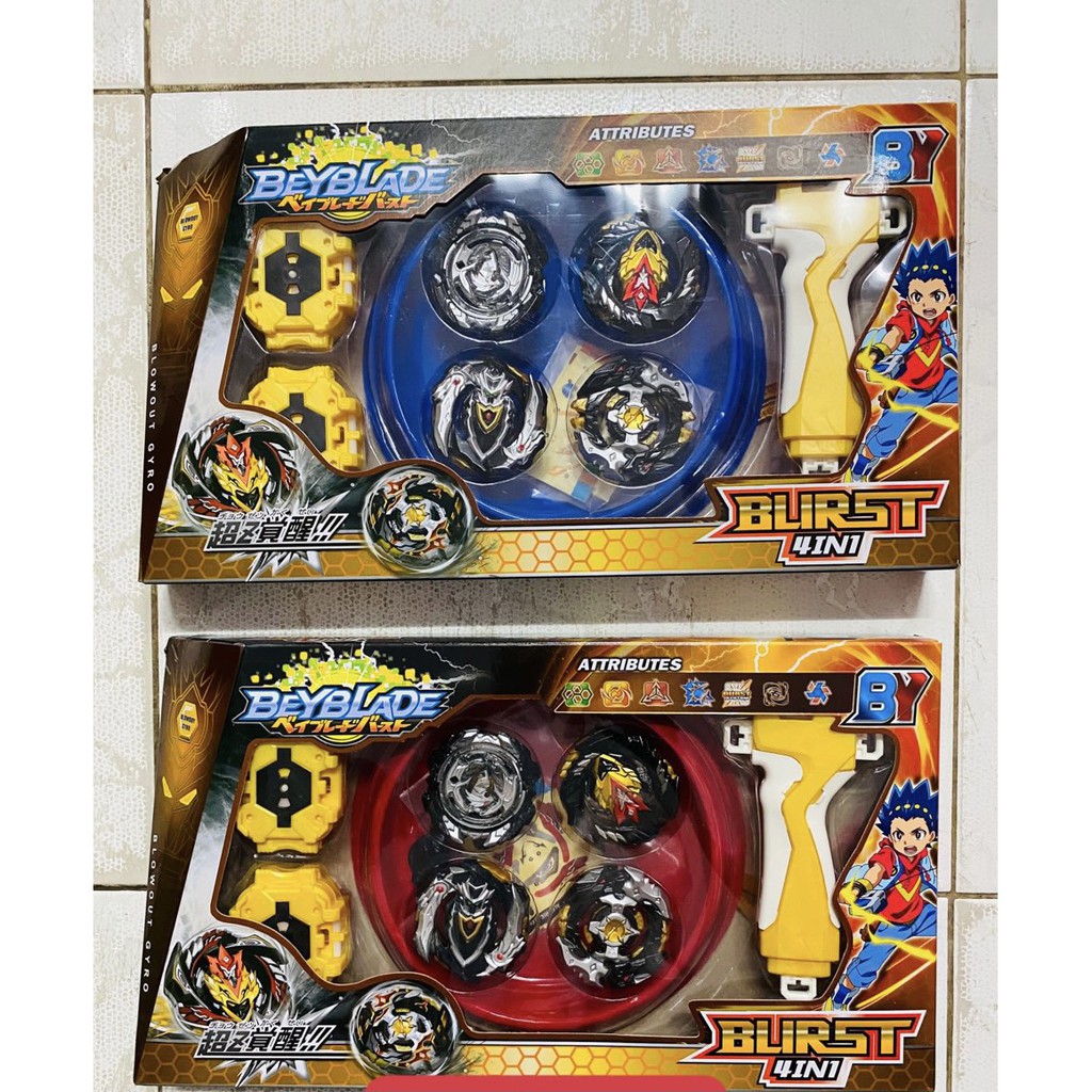 Combo 4 Con Quay BEYBLADE Có Tay Cầm và Bàn Đấu Mini