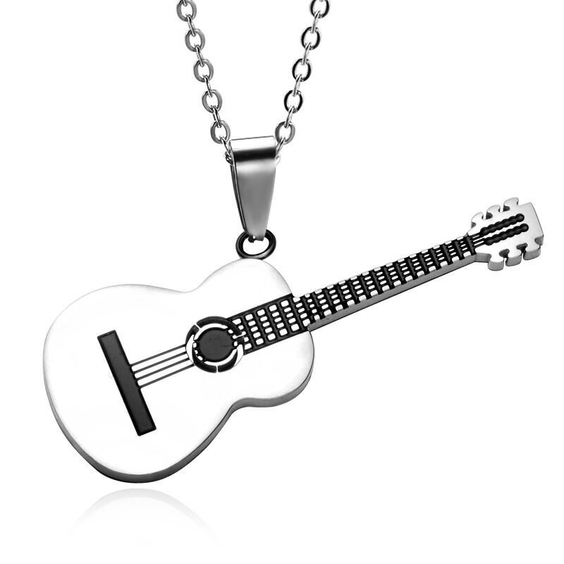 Dây Chuyền Inox 316l Mặt Hình Đàn Guitar Cá Tính Cho Nam