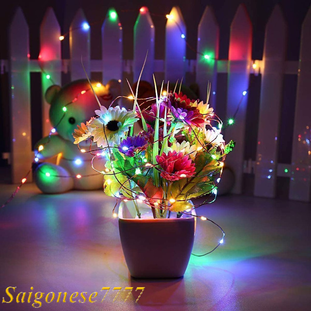 Đèn Led Xài Pin AA Đèn Không Chớp Nháy Dài 3 Mét 30 Bóng Đèn Đom Đóm Fairy Light Trang Trí Decor Tiệc Tùng