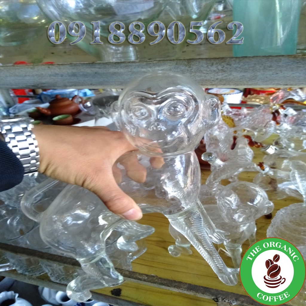 Vỏ Chai Thủy Tinh Đựng Rượu Con Khỉ 1 Lít – Bộ 12 Con Giáp