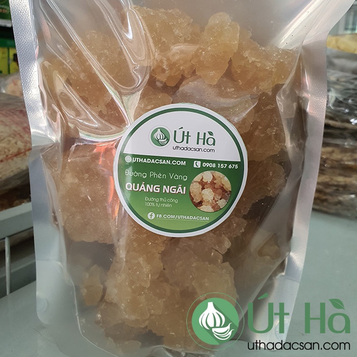 Đường Phèn Vàng Quảng Ngãi Túi 1KG Đường Phèn Mật Mía Thủ Công 100% Tự Nhiên - Út Hà Đặc Sản