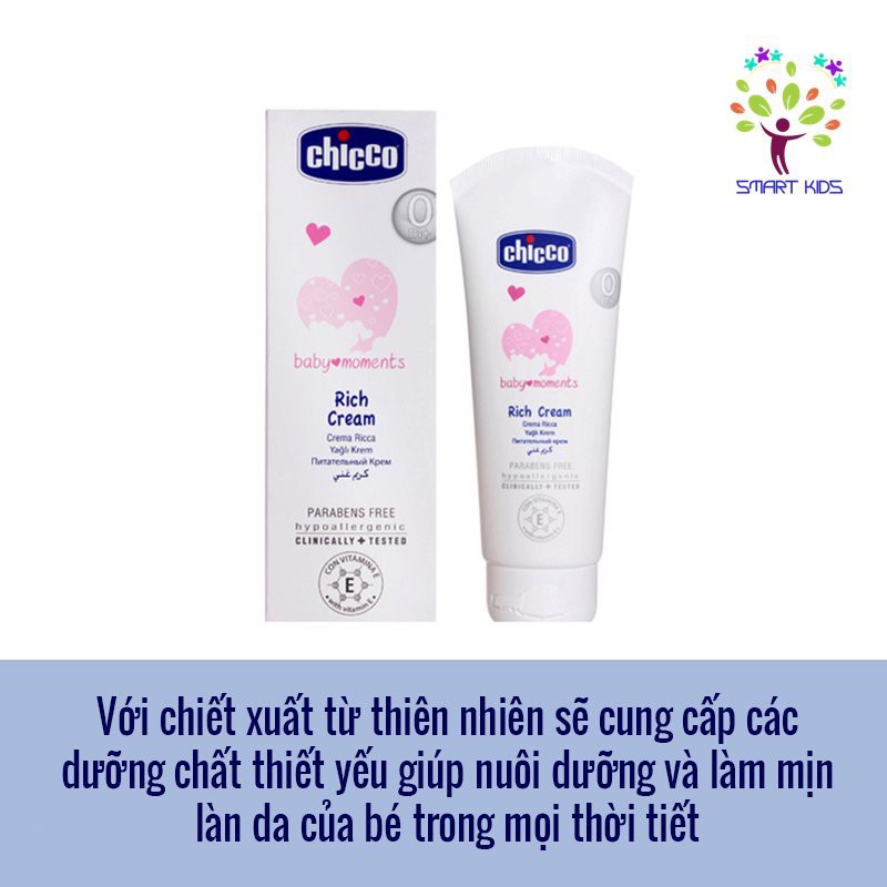 [HÀNG CHÍNH HÃNG] Kem dưỡng ẩm chứa Omega và vitamin E Chicco 100ml