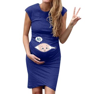 Đầm Bầu Sát Nách In Chữ