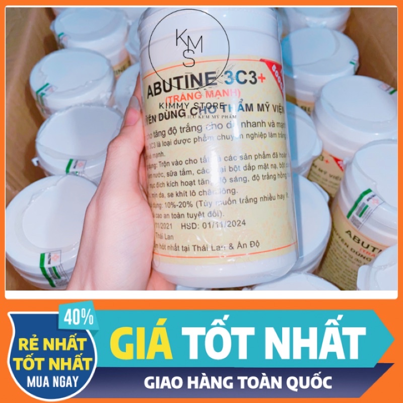 Lẻ hũ 200g kích trắng abutine 3C3 màu vàng