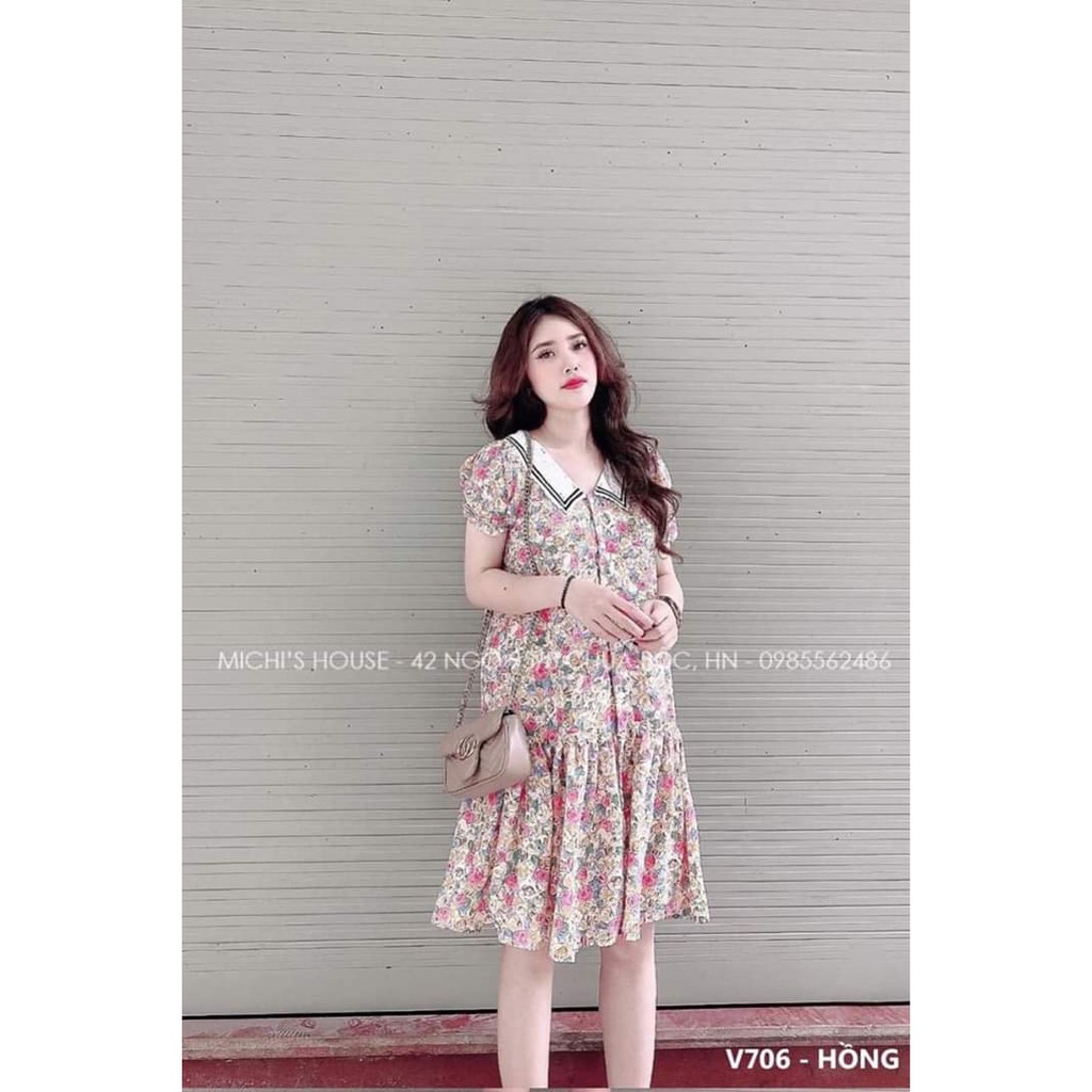 VÁY BẦU CÔNG SỞ HOA NHÍ ĐẸP 2V