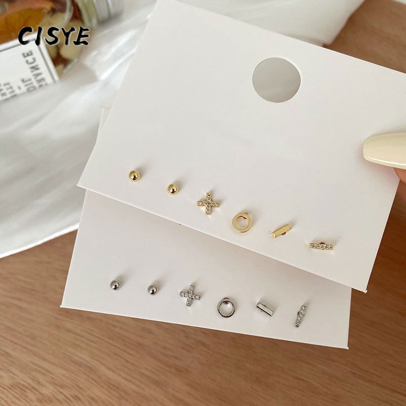 Set 6 khuyên tai nữ thời trang đơn giản