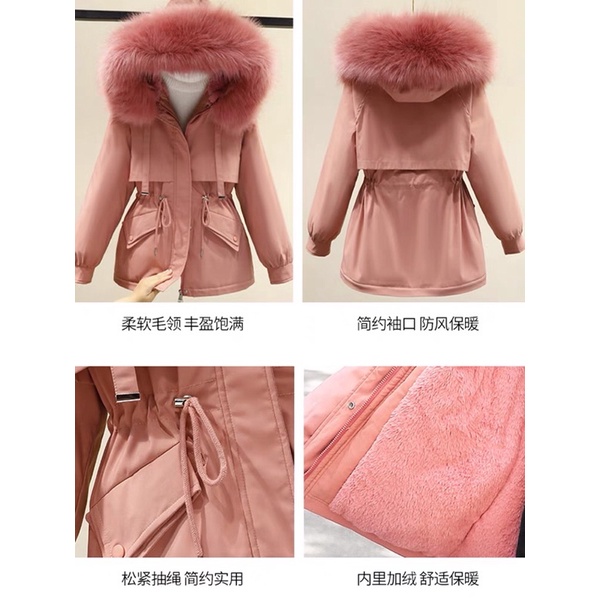 Áo Parka Kaki  loại 1 kèm ảnh thật sẵn Hồng