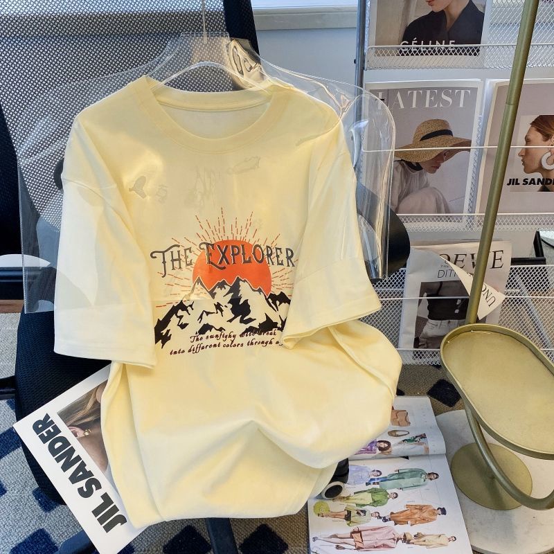 Đầm Thun Tay Ngắn Dáng Rộng Dễ Thương Thời Trang Mùa Hè Cho Nữ