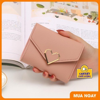 Ví cầm tay nữ gập 3 thời trang nhiều ngăn đựng tiền đựng thẻ nhỏ gọn xinh xắn ST0064