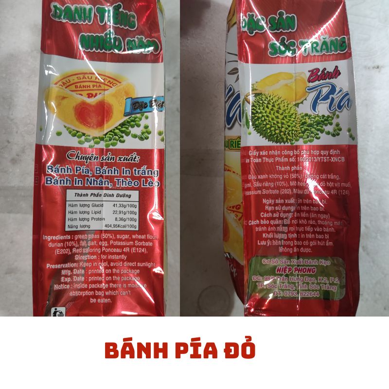 Bánh Pía Đậu Xanh Sầu Riêng HIỆP PHONG - Đặc Sản Sóc Trăng - Bánh Pía Đậu Xanh Sầu Riêng - Bánh Pía Chay