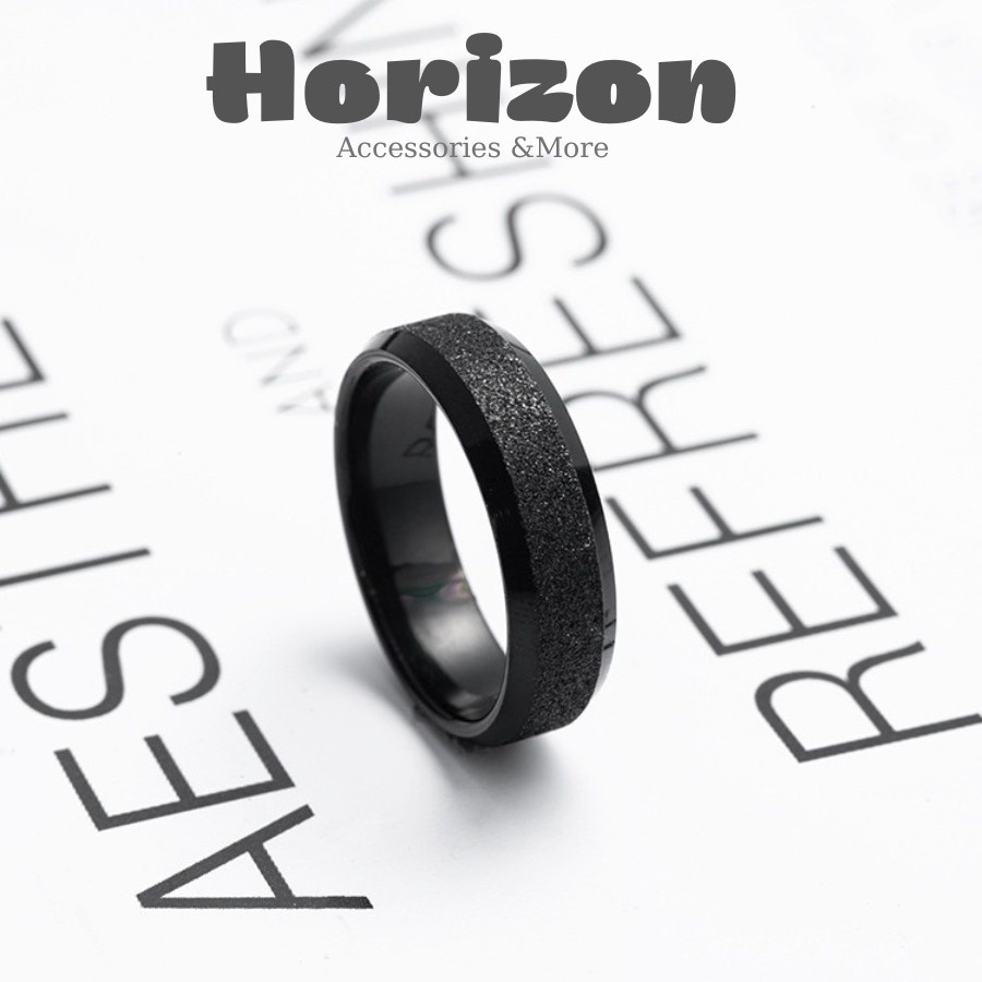 Nhẫn Nam Màu Bạc Đen Xích Ren Ring Đẹp Cao Cấp - Nhẫn Chất liệu Titan Không Gỉ - Ren Ring - Horizon