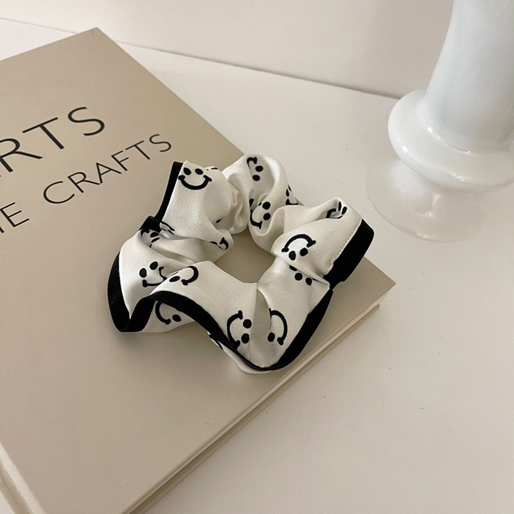 [Hàng Mới Về] Dây Cột Tóc Hình Mặt Cười Đơn Giản Thanh Lịch