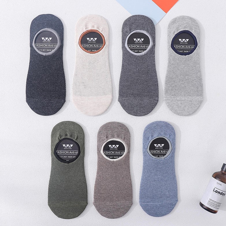 Vớ thuyền WAFNHA D548 phối silicone chống trượt màu trơn thời trang dành cho nam