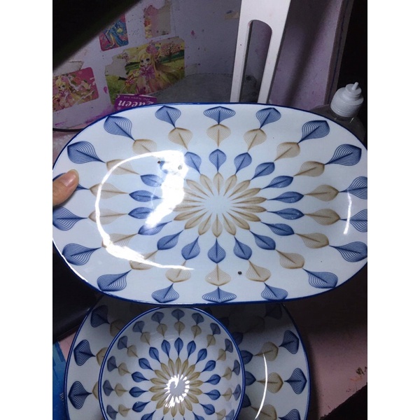 Bát đĩa giọt nước  Bộ bát tràng cao cấp -gốm sứ mem dày dặn sáng bóng -hàng loại 1