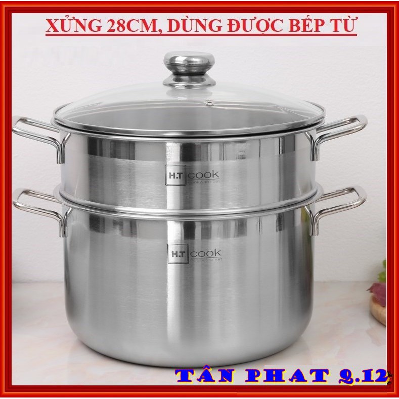 BỘ NỒI XỬNG HẤP HTCOOK, FATACOOK 28/30CM, DÙNG ĐƯỢC BẾP TỪ