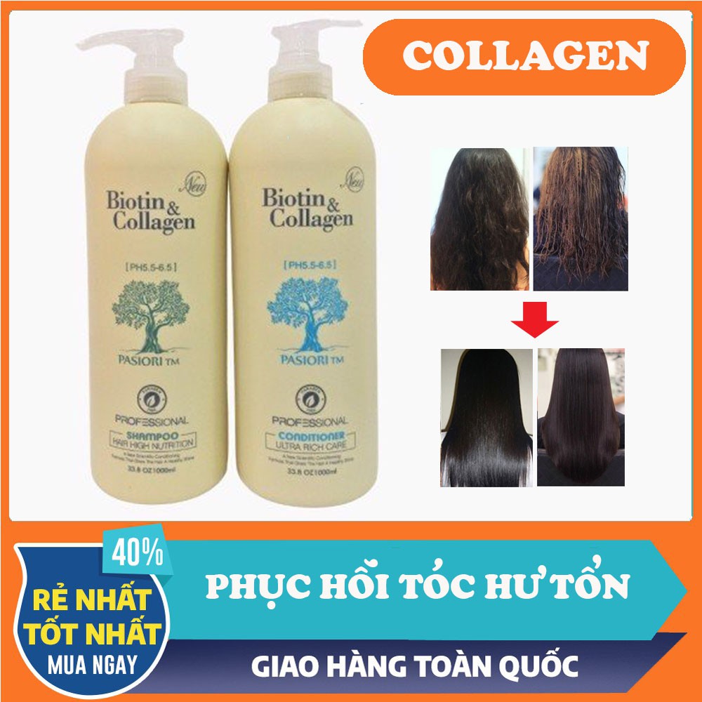 [GIÁ TỐT] Biotin Collagen, Cặp Dầu Gội Xả Biotin Collage. Giảm Rụng Tóc, Phục Hồi Tóc Hư Tổn, Khô Xơ. NEW