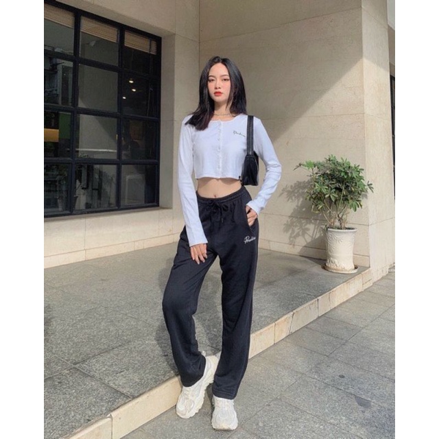 Áo croptop nữ tay dài , from rộng, freesize , thun cotton mềm mịn