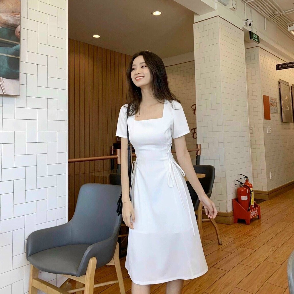 Váy Nữ Đầm Chữ A (BÁN LỖ XẢ MẪU) <60kg Đen Trắng Chiết Eo Theo Số Đo | BigBuy360 - bigbuy360.vn