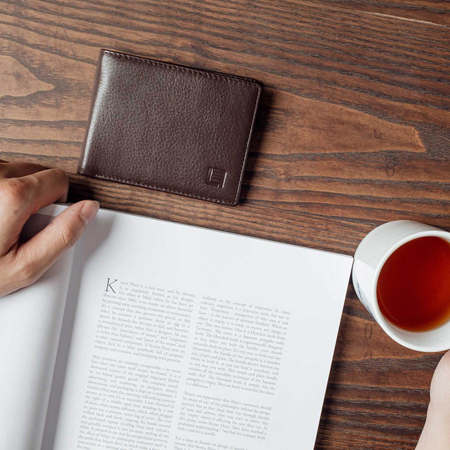 Ví Da Bò Nam LAFORCE Dáng Ngang VLAN-22N Tặng Đón Gót TIện Lợi