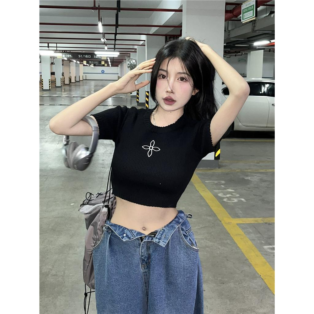 Áo Thun Dệt Kim Lửng Dáng Ôm Thời Trang Cho Nữ 61345