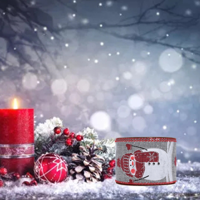 Cuộn Dây Ruy Băng Họa Tiết Hoa Trang Trí Giáng Sinh