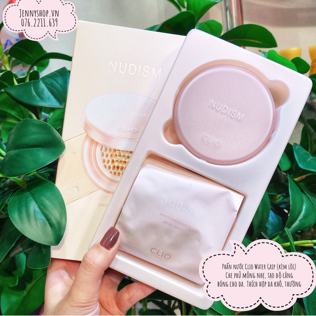 Phấn Nước Clio Nudism Water Grip Cushion SPF50+ PA+++ (Kèm Lõi)