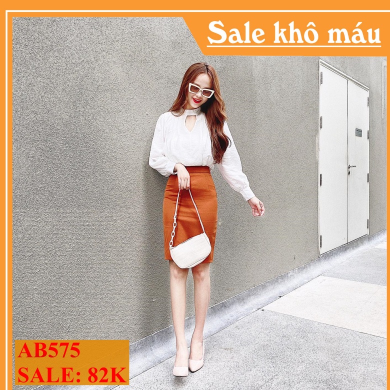 Chân váy ôm bút chì công sở vải CHIBEST AB575