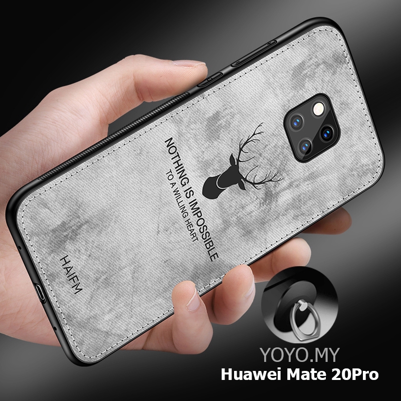 Ốp điện thoại chất liệu vải hình nai sừng tấm thời trang dùng cho Huawei Mate 20 Pro Honor 8X