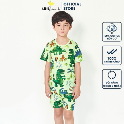 Bộ ngắn tay quần áo thun cotton giấy mặc nhà mùa hè cho bé trai Unifriend Hàn Quốc U3005