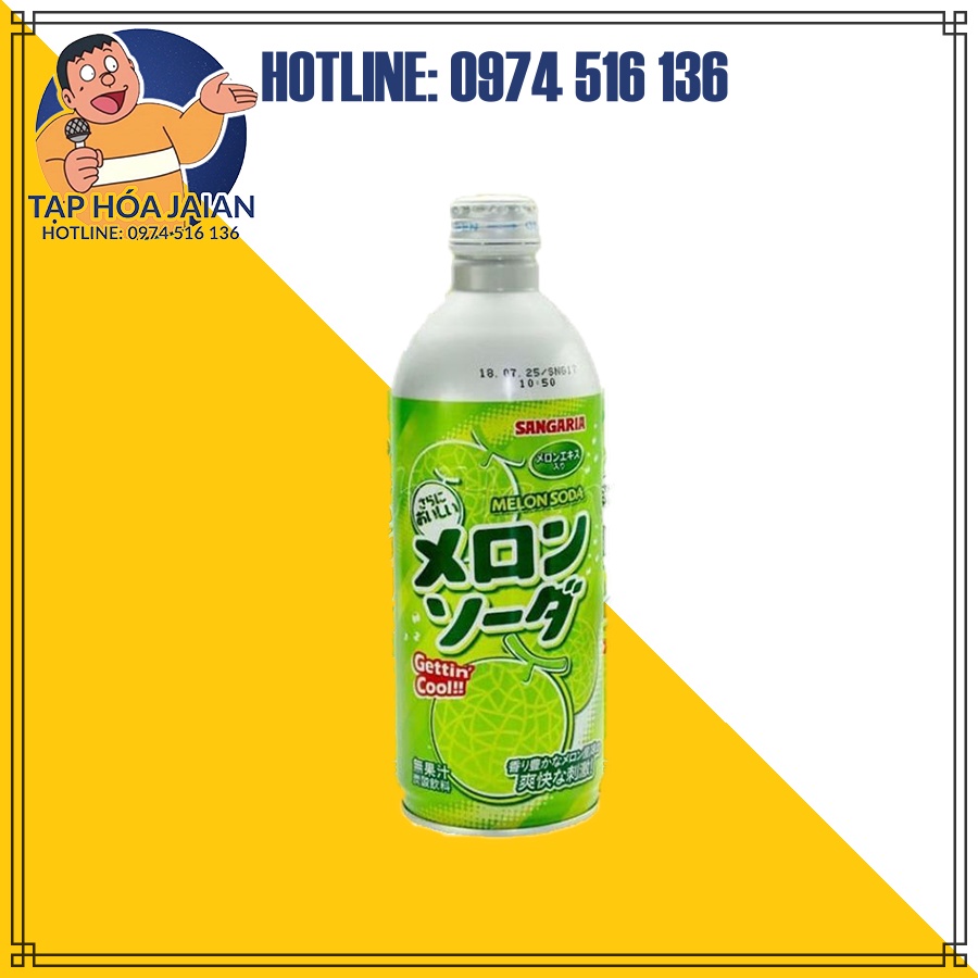 Nước Giải Khát Soda Sangaria Nhiều Vị Chai Nhôm 500ml [DU] Nhật Bản