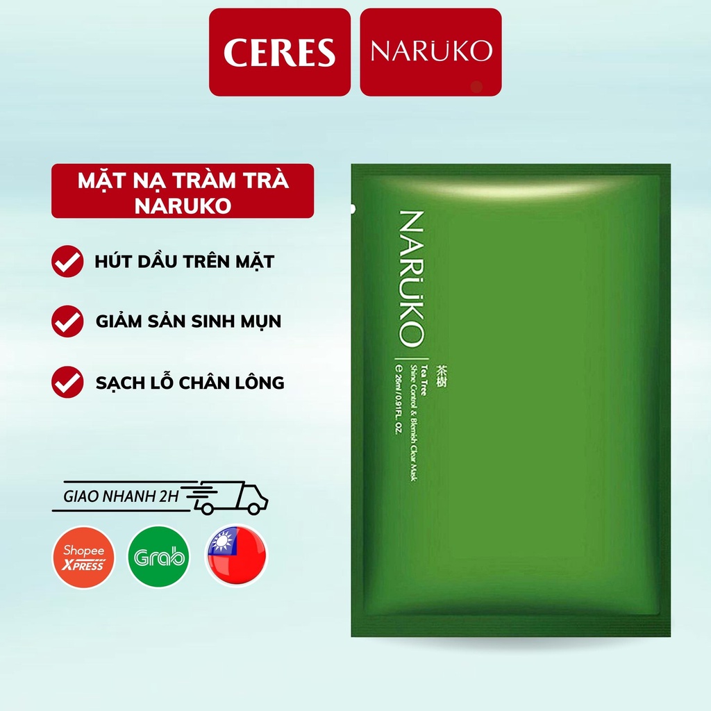 Mặt Nạ Naruko Tràm Trà - 1 Gói Lẻ Mask Giấy Giảm Mụn Và Nám Naruko Tea Tree