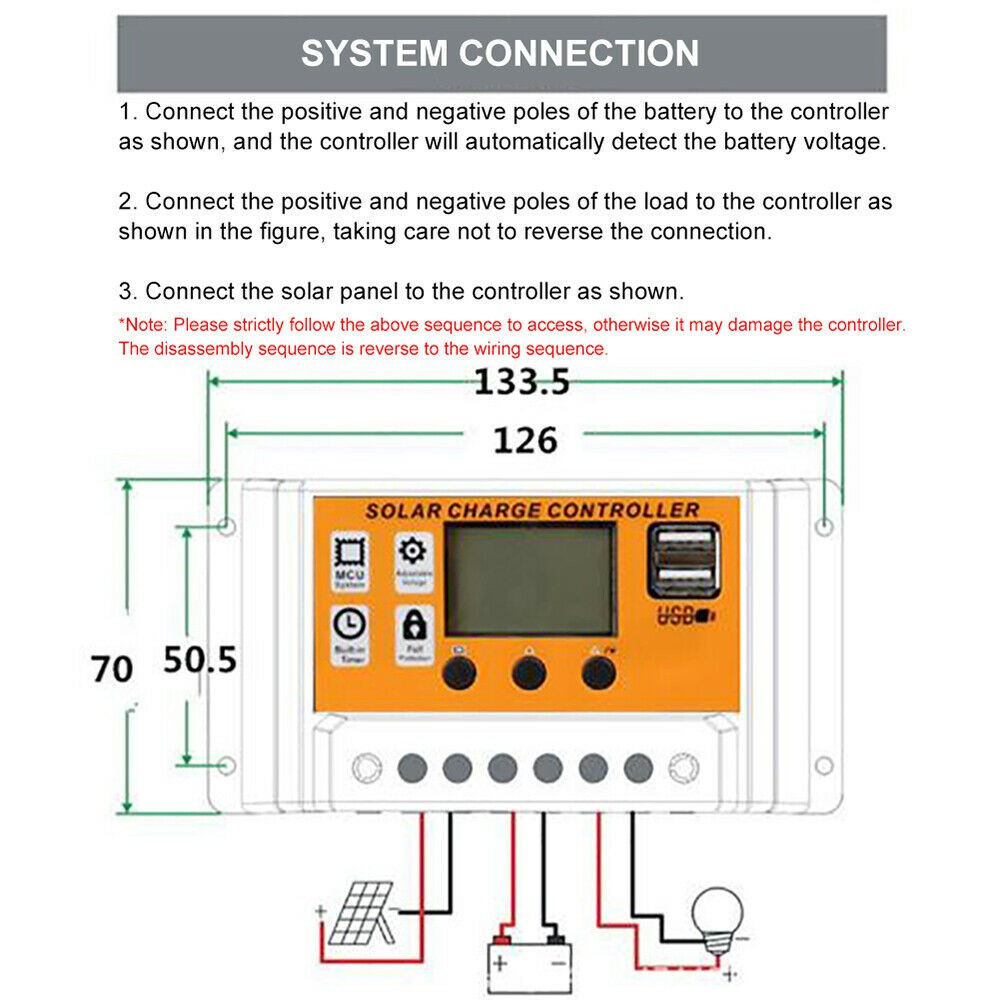 SURYA Bộ Điều Khiển Sạc Năng Lượng Mặt Trời Màn Hình Lcd Pwm 12v / 24v 10a 20a 30a 50a 60a