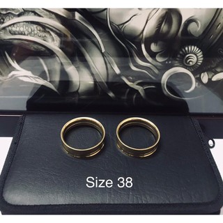 KHUYÊN NONG TAI INOX MÀU VÀNG SIZE 38MM