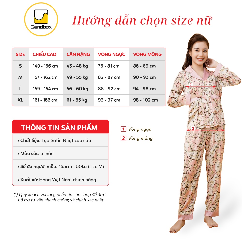 Bộ Mặc Nhà Pijama Lụa Dài SANDBOX TK003