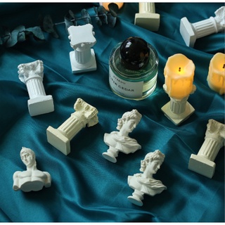 Mô hình đầu tượng La Mã, Trụ Cột Trắng, Ngà Mini decor chụp ảnh