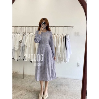 Đầm ker hoa tay dài d884