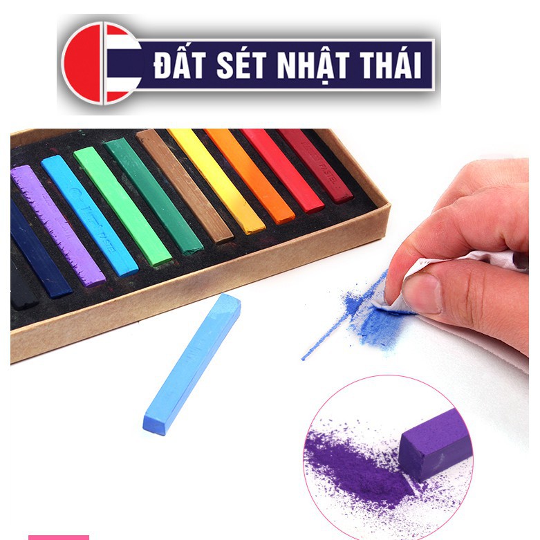 MÀU PHẤN TIÊN VẼ ĐẤT SÉT NHẬT, HOA GIẤY, HOA ĐẤT, BÚP BÊ, NHUỘM TÓC SIÊU ĐẸP - MASTER PASTEL 12 COLORS (ms(19)