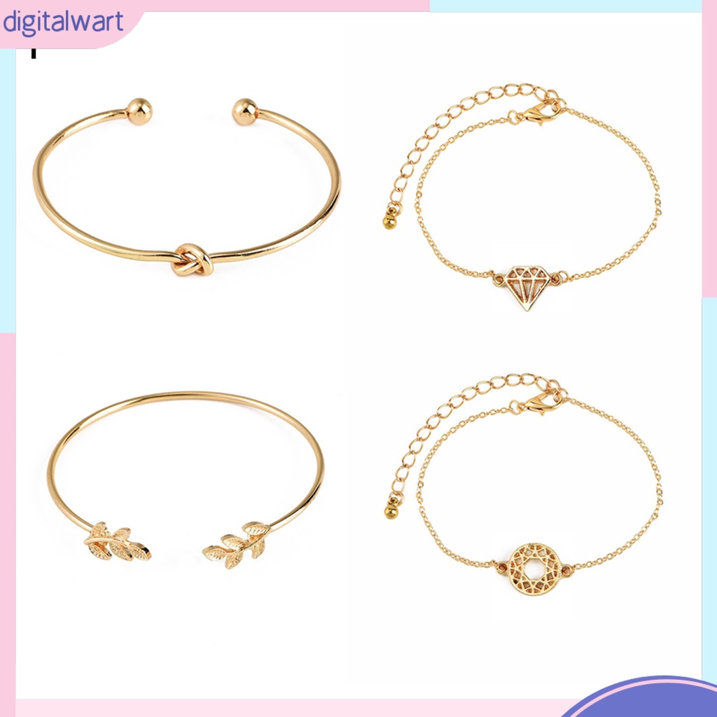 Bộ 4 Vòng Đeo Tay Nữ Phong Cách Vintage Xinh Xắn