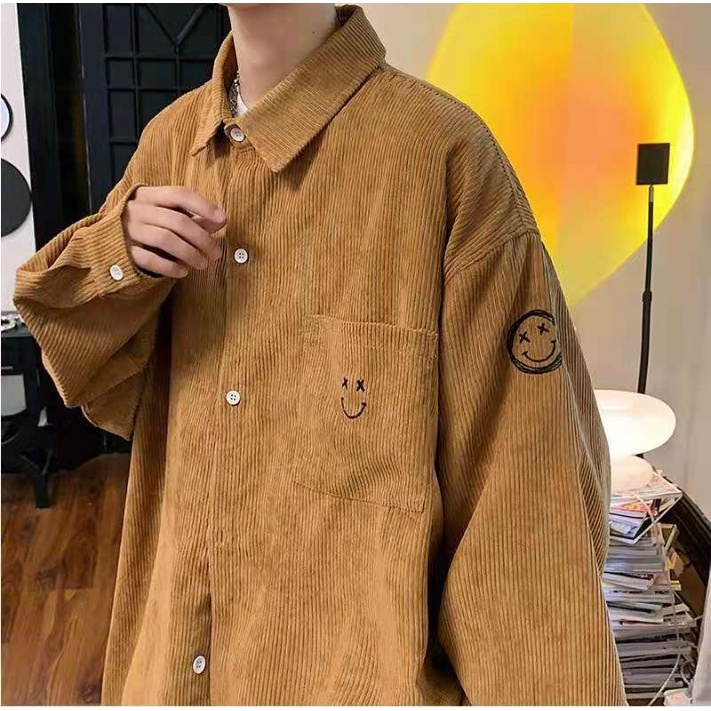 Áo sơ mi nhung tăm nam nữ unisex màu cam cao cấp 03 pon.mens
