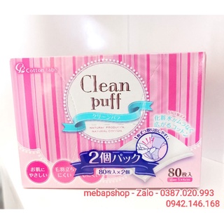 Bông tẩy Trang Clean puff Nhật Bản 80 Miếng