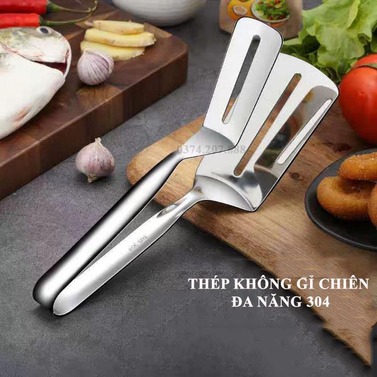 Kẹp gắp thức ăn đồ lạnh và nóng bằng inox 304 không rỉ shop Movava - KTA1